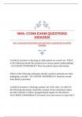 NHA- CCMA EXAM QUESTIONS 20242025 WITH GUARANTEED ACCURATE ANSWERS