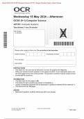 Actual 2024 OCR GCSE Computer Science J277/01: Computer systems Merged Question Paper +Mark Scheme