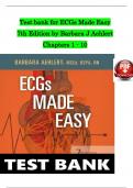 TEST BANK For ECGs Made Easy, 7th Edition by Barbara J Aehlert, All Chapters 1 - 10, Complete Newest Version