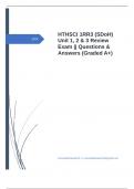 HTHSCI 1RR3 (SDoH) Unit 1, 2 & 3 Review Exam || Questions & Answers (Graded A+)