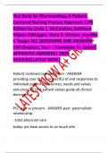 Test Bank for Pharmacology A PatientCentered Nursing Process Approach 11th  Edition by Linda E. McCuistion, Kathleen  Viljoen DiMaggio, Mary B. Winton, Jennifer  J. Yeager ALL QUESTIONS AND ANSWERS  |All Chapters, Year- ||Complete A+ Guide|  APPROVED ANSW