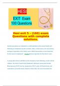   Hesi exit 5 – (160) exam Questions with complete solutions.  Suicide precautions are initiated for a child admitted to the mental health unit following an intentional narcotic overdose. After a visitor leaves, the nurse finds a package of cigarettes in 