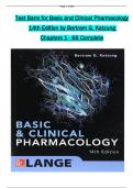 Basic and Clinical Pharmacology 14th Edition TEST BANK by Bertram G. Katzung All 1-66 Chapters Covered ,Latest Edition, ISBN:9781259641169