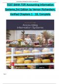 Accounting Information Systems, 3rd Edition TEST BANK by Vernon Richardson  All 1-18  Chapters Covered ,Latest Edition, 