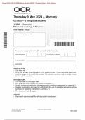 Actual 2024 OCR GCSE Religious Studies J625/01: Christianity Beliefs and teachings & PracticesMerged Question Paper + Mark Scheme