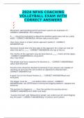 2024 NFHS COACHING VOLLEYBALL EXAM WITH CORRECT ANSWERS