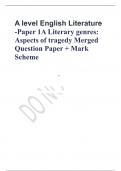 A level English Literature -Paper 1A Literary genres: Aspects of tragedy Merged Question Paper + Mark Scheme