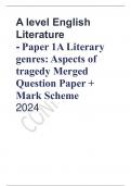 A level English  Literature - Paper 1A Literary  genres: Aspects of  tragedy Merged  Question Paper +  Mark Scheme 2024