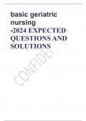 basic geriatric  nursing -2024 EXPECTED  QUESTIONS AND  SOLUTIONS