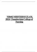 NR 602 MIDTERM EXAM, NR 602 -Primary Care of the Childbearing and Childrearing Family, Chamberlain College of Nursing