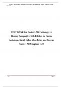 Test Bank for Nester's Microbiology: A Human Perspective, 10th Edition by Anderson ISBN NO: 9781260735505 Chapter 1-30 Complete Guide.