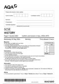 AQA GCSE HISTORY Paper 1 Section B/D: Conflict and tension in Asia, 1950–1975 question paper 2024 june 8145/1B/D