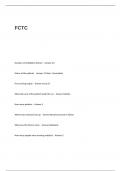 FCTC Exam Questions and Answers