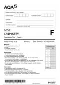 AQA GCSE CHEMISTRY Foundation Tier Paper 1 question paper 2024 june 8462/1F