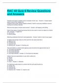 RAC 40 Quiz 6 Review Questions and Answers 