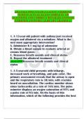 AHA PALS POST EXAM (3 LATEST VERSIONS) NEWEST ACTUAL EXAM COMPLETE 150 QUESTIONS AND CORRECT DETAILED ANSWERS (VERIFIED ANSWERS) |ALREADY GRADED A+ 1. A 13-year-old patient with asthma just received oxygen and albuterol via a nebulizer. What is the next m