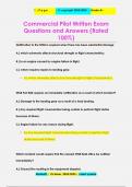 Commercial Pilot Written Exam Questions and Answers (Rated  100%)