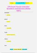 CPE Exam Vocab extended Questions and Answers (Rated  100%)