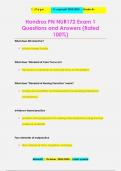 Hondros PN NUR172 Exam 1 Questions and Answers (Rated  100%)