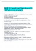 RAC Devices Exam Questions with 100% Correct Answers 