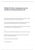 FEMA ICS 100c- Introduction to the Incident Command System, ICS Exam Questions and Answers