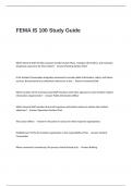 FEMA IS 100  Exam Study Guide Questions and Answers