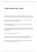 FEMA is800d FINAL EXAM QUESTIONS AND ANSWERS