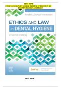 TEST BANK ETHICS AND LAW IN DENTAL HYGIENE (4TH ED) BY KRISTIN MINIHAN-ANDERSON  