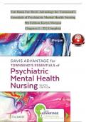 Test Bank - Davis Advantage for Townsend’s Essentials of Psychiatric Mental Health Nursing 9th Edition Karyn Morgan