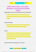 MTTC Elementary education Questions and Answers (Rated  100%)