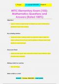 MTTC Elementary Exam (103):  Mathematics Questions and  Answers (Rated 100%)