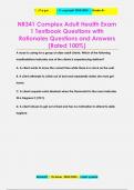 NR341 Complex Adult Health Exam  1 Textbook Questions with  Rationales Questions and Answers (Rated 100%)