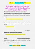 NSG 6006 pre-specialty health  policy/theory/APN roles Questions  and Answers (Rated 100%)NSG 6006 pre-specialty health  policy/theory/APN roles Questions  and Answers (Rated 100%)