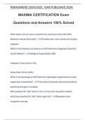 MAXIMA CERTIFICATION Exam Questions and Answers 100% Solved