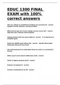 EDUC 1300 FINAL EXAM with 100- correct answers.