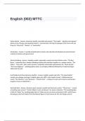 English (002) MTTC Exam Questions and Answers