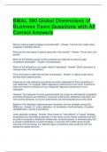 BMAL 590 Global Dimensions of Business Exam Questions with All Correct Answers 