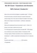 NU 201 Exam 1 Questions and Answers 100% Solved | Graded A+