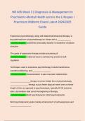 NR 605 Week 3 | Diagnosis & Management in Psychiatric-Mental Health across the Lifespan I Practicum Midterm Exam Latest 2024/2025 Guide