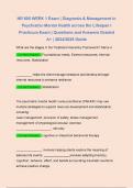 NR605 | NR 605 Week 1 Practice Exam | Diagnosis & Management in Psychiatric-Mental Health across the Lifespan I Practicum Exam | Correctly Answered and Graded A+ | Chamberlain