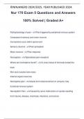 Nur 170 Exam 5 Questions and Answers 100% Solved | Graded A+