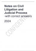 Notes on Civil Litigation and Judicial Process -with correct answers 2024