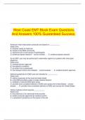 West Coast EMT Block Exam Questions And Answers 100% Guaranteed Success.