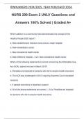 NURS 299 Exam 2 UNLV Questions and Answers 100% Solved | Graded A+