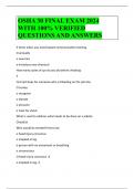 OSHA 30 FINAL EXAM 2024 WITH 100% VERIFIED QUESTIONS AND ANSWERS