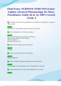 Final Exams: NURS5334/ NURS 5334 (Latest 2024/ 2025 Updates STUDY BUNDLE PACKAGE WITH SOLUTIONS) Advanced Pharmacology for Nurse Practitioners| Qs & As| 100% Correct| Grade A