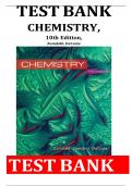 Test Bank - for Chemistry 10th Edition by Steven Zumdahl, Susan Zumdahl, Donald J. DeCoste, All Chapter 1-22 ||Complete Verified A+ Guide