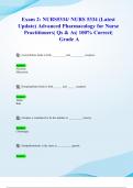 Exam 2: NURS5334/ NURS 5334 (Latest 2024/ 2025 Update) Advanced Pharmacology for Nurse Practitioners| Qs & As| 100% Correct| Grade A