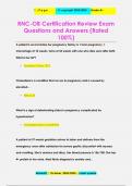 RNC-OB Certification Review Exam Questions and Answers (Rated  100%)