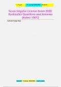 Texas Irrigator License Exam 2020:  Hydraulics Questions and Answers (Rated 100%)